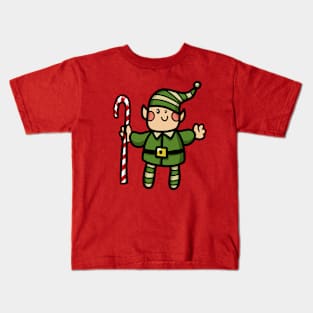 Elf Christmas helper with candy Kids T-Shirt